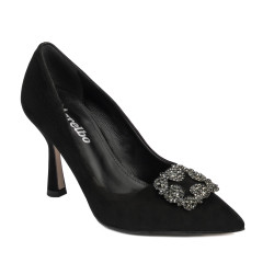 Pantofi eleganti dama 1312 negru antilopa