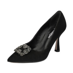 Pantofi eleganti dama 1312 negru antilopa