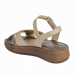 Sandale dama 5102 nisip combinat