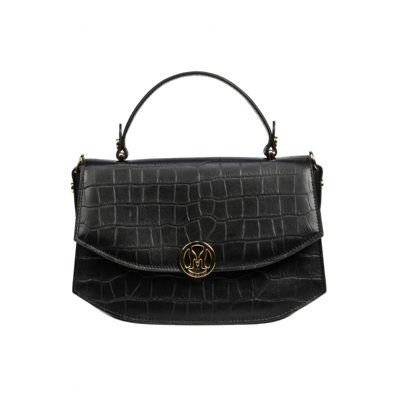 Geanta dama de mana 023g croco negru