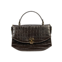 Geanta dama de mana 023g croco dark brown