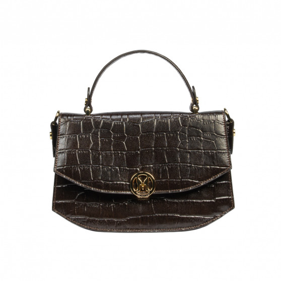 Geanta dama de mana 023g croco dark brown
