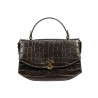 Geanta dama de mana 023g croco dark brown
