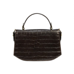 Geanta dama de mana 023g croco dark brown