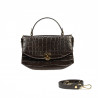 Geanta dama de mana 023g croco dark brown