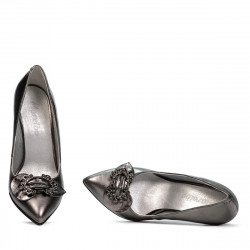 Pantofi eleganti dama 1279 argintiu sidef
