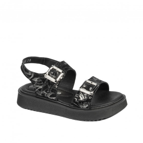Sandale copii 529 negru+argintiu Sandale copii 529 negru+argintiu