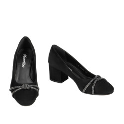 Pantofi eleganti dama 1336 negru antilopa