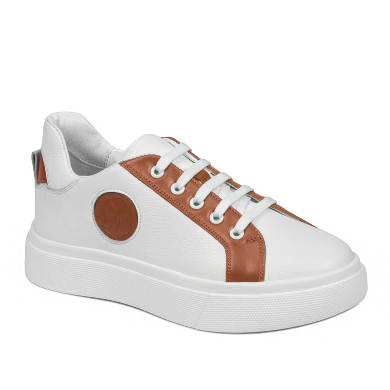 Női sportcipő 6073 fehér+camel