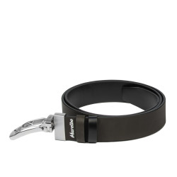 Curea barbati 71b bicolor negru lucios+cafe