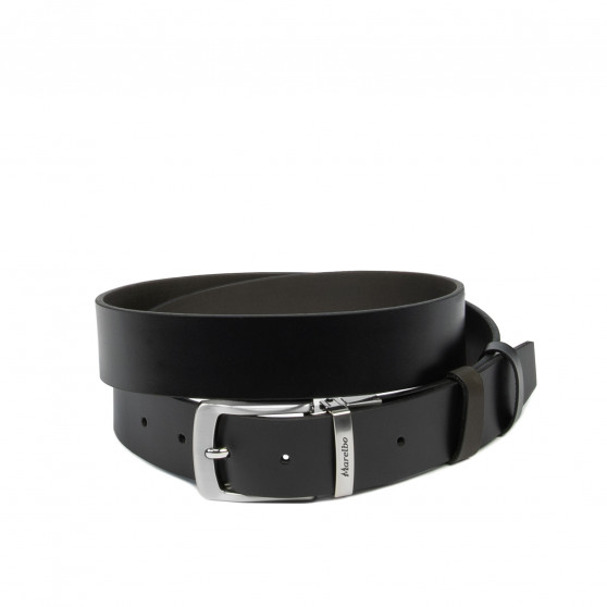 Curea barbati 71b bicolor negru lucios+cafe