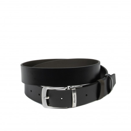 Curea barbati 71b bicolor negru lucios+cafe