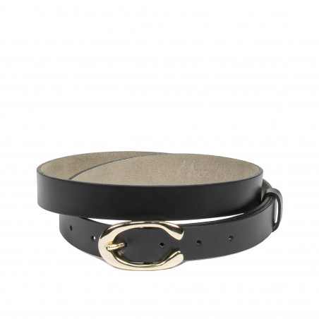 Curea dama 35m negru lucios