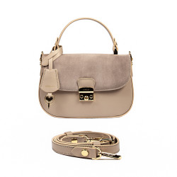 Geanta dama de mana 022g taupe combinat