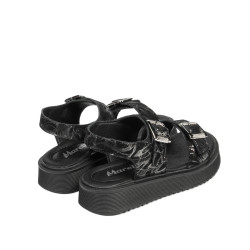 Sandale copii mici 81c negru+argintiu