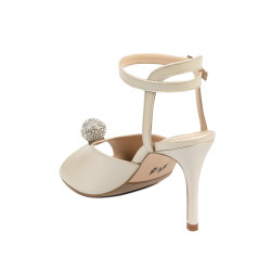 Sandale dama 1329 alb perlat