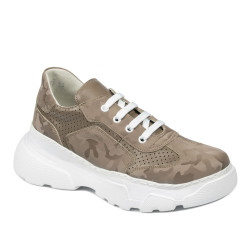 Pantofi sport dama 6053 capucino camuflaj combinat