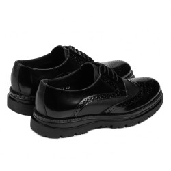Pantofi eleganti barbati 972 negru florantic combinat