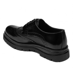 Pantofi eleganti barbati 972 negru florantic combinat