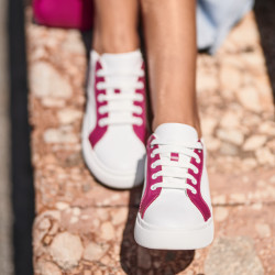 Pantofi sport dama 6073 alb+fuxia lifestyle