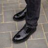 Pantofi eleganti barbati 972 negru florantic combinat