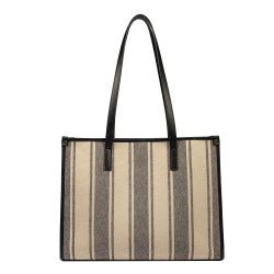 Geanta dama de plaja 031g negru combinat