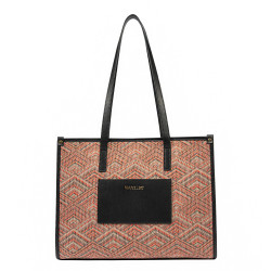 Geanta dama de plaja 031g motiv roz combinat