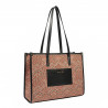 Geanta dama de plaja 031g motiv roz combinat