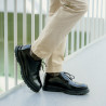 Pantofi eleganti barbati 972 negru florantic combinat