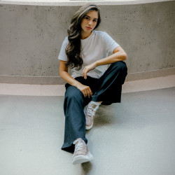 Női sportcipő 6053 bézs álcázott kombinált lifestyle