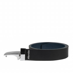 Curea barbati 62b bicolor biz albastru+negru mat