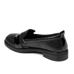 Pantofi casual/eleganti dama 6037 negru sidef combinat