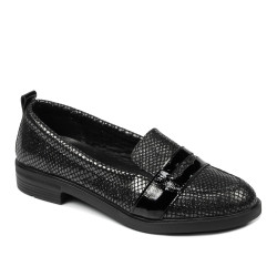 Pantofi casual/eleganti dama 6037 negru sidef combinat