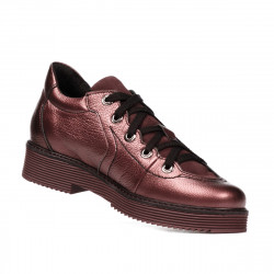 Pantofi casual dama 6026 bordo sidef combinat