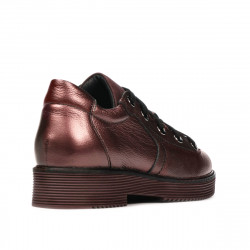 Pantofi casual dama 6026 bordo sidef combinat