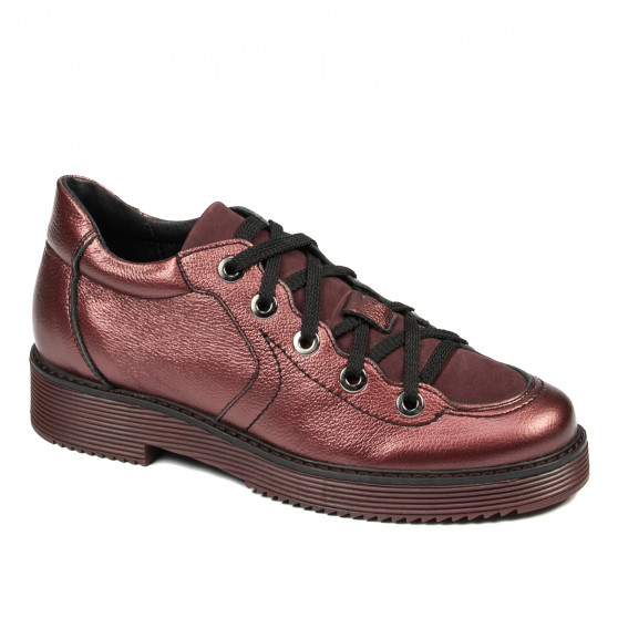 Pantofi casual dama 6026 bordo sidef combinat Pantofi casual dama 6026 bordo sidef combinat