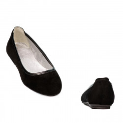 Női balerinák 6027 fekete velúr