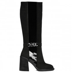 Cizme dama 1185 bufo negru combinat