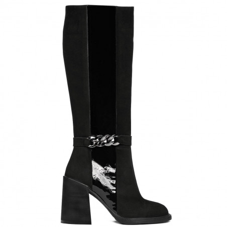 Cizme dama 1185 bufo negru combinat