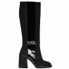 Cizme dama 1185 bufo negru combinat