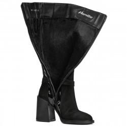 Cizme dama 1185 bufo negru combinat