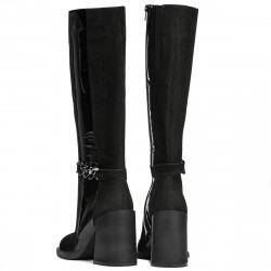 Cizme dama 1185 bufo negru combinat