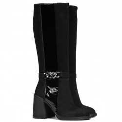Cizme dama 1185 bufo negru combinat