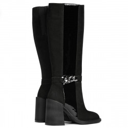 Cizme dama 1185 bufo negru combinat