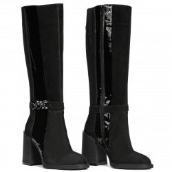 Cizme dama 1185 bufo negru combinat