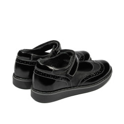 Pantofi copii mici 56c lac negru combinat