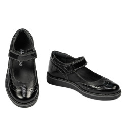 Pantofi copii mici 56c lac negru combinat