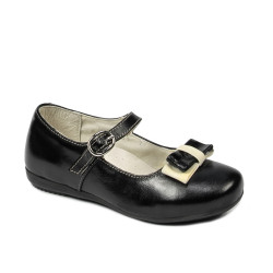 Kisgyerek cipő 51c fekete lakk+bézs