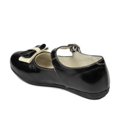 Pantofi copii mici 51c lac negru+bej