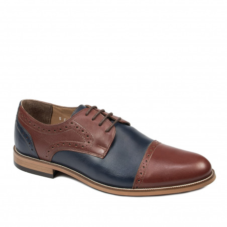 Pantofi eleganti barbati 880 maro+indigo